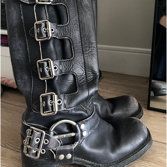 miumiu Leather boots size 38.5 - Picture 2 of 3